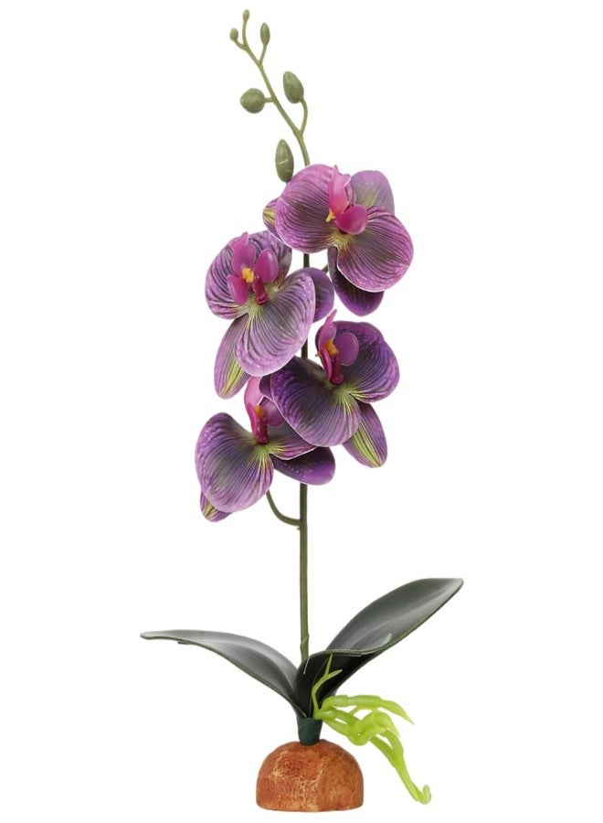 WOLEDOE Fake Orchids Artificial Flowers, Reptile Terrarium Decor Plants, Bearded Dragon Tank Accessories fit Crested Gecko Leopard Lizard Chameleon Ball Python Snake Frog (Radiant) - Image 1